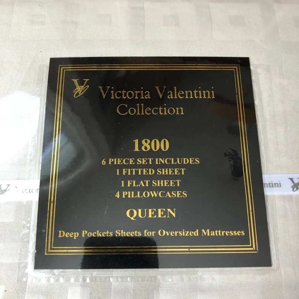 Queen Victoria Valentini 1800 Series 6 Piece Bed Sheet Set Deep Pocket Bedding